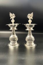 German Silver Peacock Diya