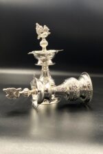 German Silver Peacock Diya - Image 2