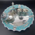Decorative German Silver Pooja Thali Set - Image 2